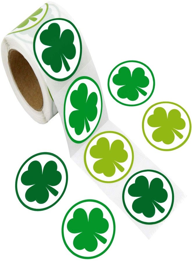 ceiba tree St. Patrick's Day Shamrock Stickers 3 Green Colors for St. Patrick's Day Decoration Lucky Shamrock Roll Sticker Party Supply 500Pcs - Image 1